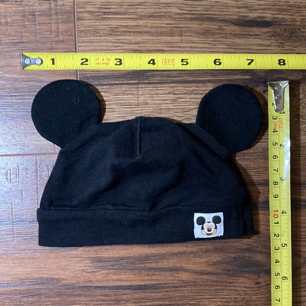DISNEY 1-2 months old BABY black Mickey ears hat - Picture 2 of 4
